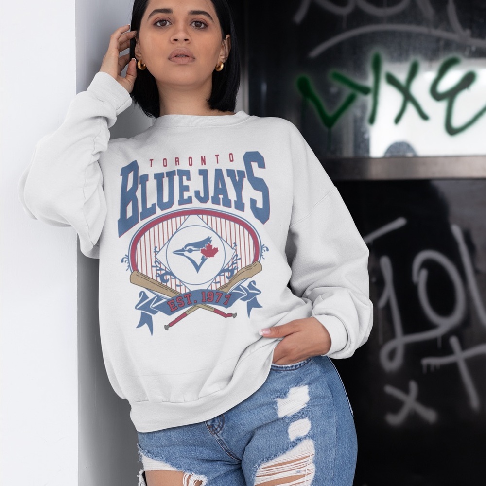 Toronto Blue Jays White Crewneck